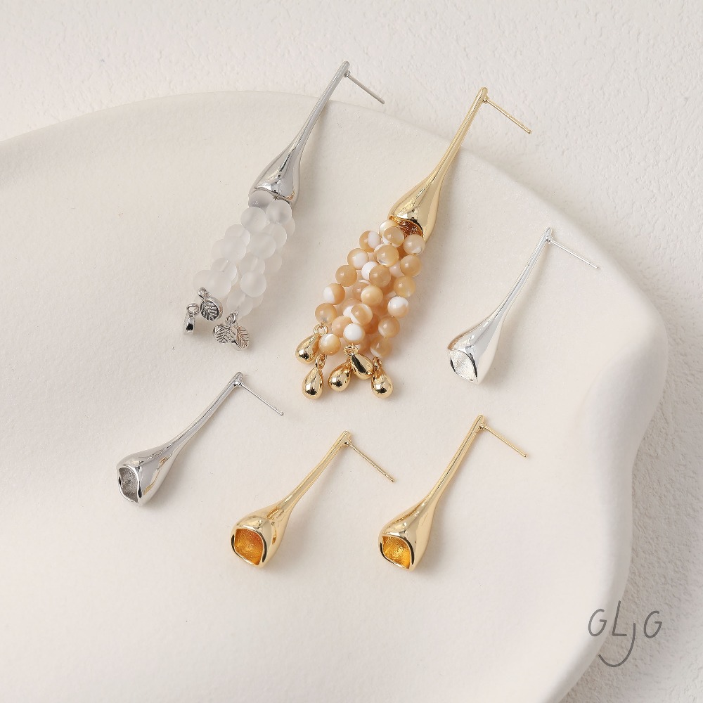 Supply Florist - ต่างหูแบบติดหูรูปดอกไม้ 2 ชิ้น สำหรับทำเครื่องประดับ DIY ทำมือ