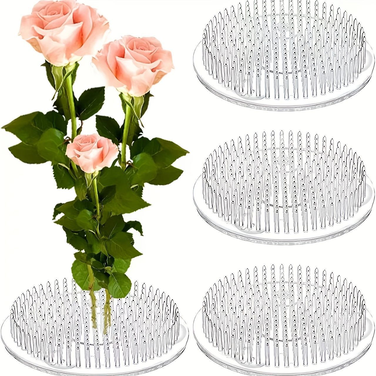Florist Supply Bulk - ฐานยึดดอกไม้แบบใสพร้อมจุกดูดสุญญากาศสำหรับจัดดอกไม้แบบอิเคบานะ
