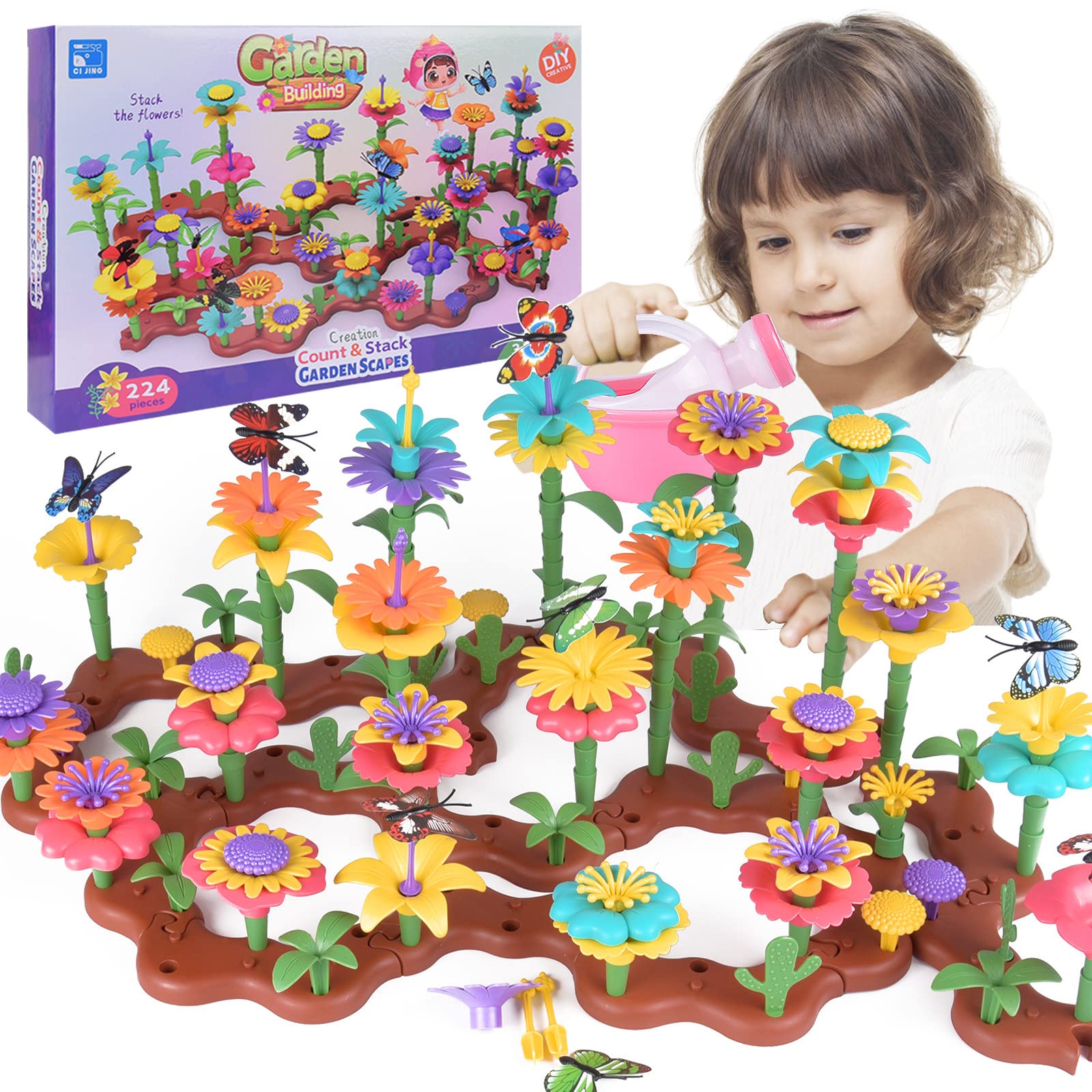 Florist Supply Bulk - ปลูกจินตนาการของพวกเขาด้วยของเล่นสร้างสวนดอกไม้เพื่อการศึกษา STEM - ของขวัญที่สมบูรณ์แบบสําหรับเด็กชายและเด็กหญิงอายุ 3-7 ปี!