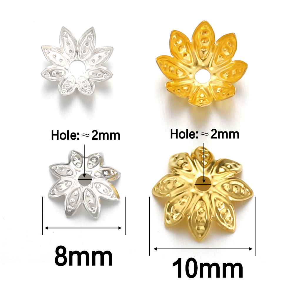 200Pcs 8-10มม.ดอกไม้ลูกปัดโลหะ - Supply Florist บทวิจารณ์และราคา