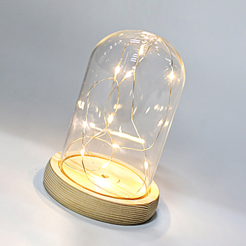 โดมแก้วฐานไม้พร้อมไฟ LED แจกัน - Florist Supply Vases บทวิจารณ์และราคา